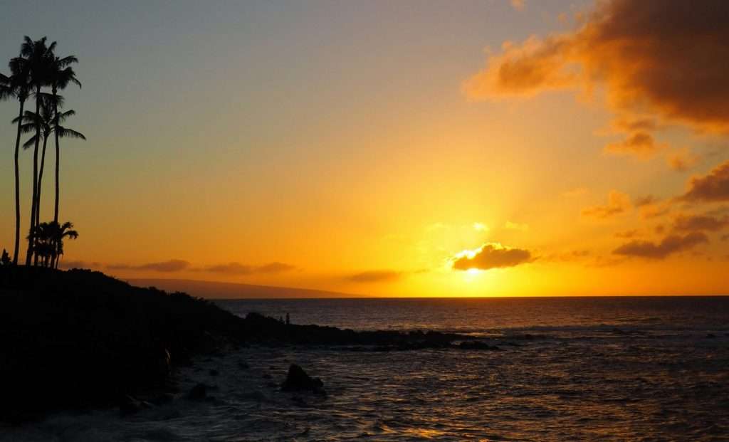 Sunset at Kapalua Bay Beach along the Kapalua Coastal Trail