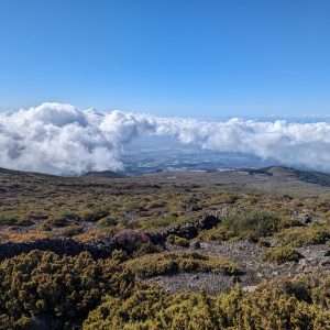 The view looking down at the valley from Haleakala