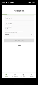 Blink app gathering information screen for account setup