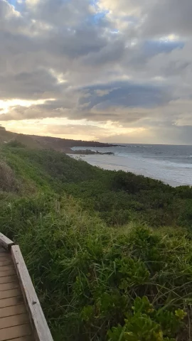 Beach view off the boardwalk of the Kapalua Coastal Trail